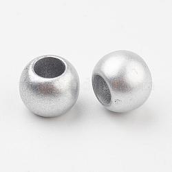 CCB perles en plastique, rondelle, argent mat, 10x8mm, Trou: 5mm