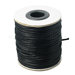 Нейлоновый атласный шнур, бисероплетение, для китайского вязания, изготовление ювелирных изделий, чёрные, 2 мм, около 50 ярдов / рулон (150 фута / рулон)