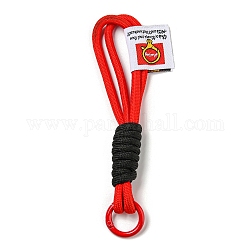 Porte-clés en polyester, avec anneau en alliage de zinc, rouge, 14.2~15.8 cm