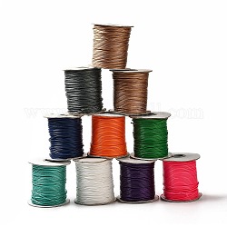 Cordón de poliéster encerado, para la fabricación de la joya, redondo, color mezclado, 2mm, 100 yardas / rodillo