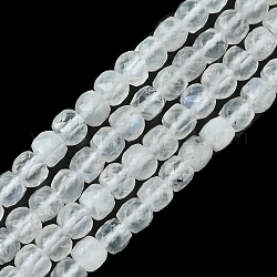 Brins de perles de pierre de lune arc-en-ciel naturel, facette, cube, 4x4x4mm, Trou: 0.9mm, Environ 110 pcs/chapelet, 15.35 pouce (39 cm)