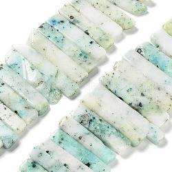 Natural Chrysocolla Beads Strands, Top Drilled Beads, Rectangle, 24~62x8~14x4~9mm, Hole: 1.8mm, about 34~39pcs/strand, 15.04''~15.51''(38.2~39.4cm)