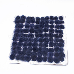 Decorazione palla di pelliccia di visone sintetico, palla pom pom, per mestiere fai da te, Blue Marine, 2~2.5cm, su 100 pc / scheda