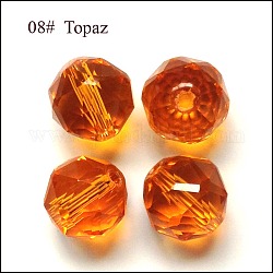 Imitazione branelli di cristallo austriaco, grado aaa, sfaccettato, tondo, arancione, 6mm, Foro: 0.7~0.9 mm