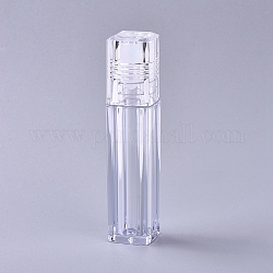 Пустой пластиковый ролл эфирного масла на бутылки, с крышкой, Эфирные масла блеск для губ бутылки, прозрачные, 8.75x1.9x1.9 см, мощность: 6.5мл