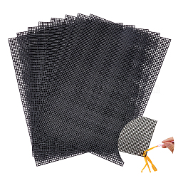 プラスチック メッシュ キャンバス シート  財布テンプレート  毛糸作りに  編み物とかぎ針編みのプロジェクト  長方形  ブラック  30.1x20.2x0.1cm