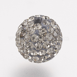 Abalorios del Diamante de imitación checo, pp6 (1.3~1.35 mm), Pave bolas de discoteca, arcilla polimérica, redondo, 215 diamante _black, 4~4.5mm, agujero: 1 mm, sobre 20~30pcs diamantes de imitación / bola