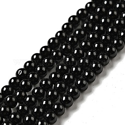 Naturale nero perline spinello fili, grado a, tondo, 3mm, Foro: 0.7 mm, circa 136~138pcs/filo, 15.24'' (38.7~39 cm)