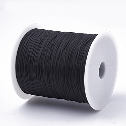 1 мм китайский узел макраме Rattail ювелирные изделия поток круглые нейлоновые шнуры, чёрные, около 328.08 ярда (300 м) / рулон