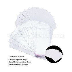 Karton Display-Karten, für Halskette verwendet, Armband, Anhänger und Haarspange, mit opp Cellophantüten, weiß, 9x5 cm, 15.5x6 cm