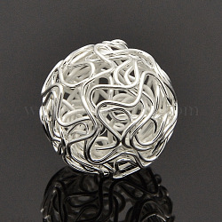Silver Iron Round Ball Wire Beads, 16mm