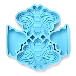Moldes de silicona de decoración de paja de diy, moldes de resina, herramientas de molde de artesanía de arcilla, abeja, azul, 86x82x10mm, diámetro interior: 40x56 mm y 38x24 mm