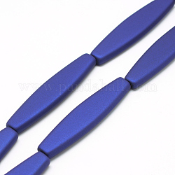 Chapelets de perles en acrylique de style caoutchouté, bleu, 63.5x14x6mm, Trou: 2.5mm