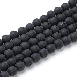 Piedras de ágata natural perlas hebras, teñido, estilo esmerilado, redondo, 4~4.5mm, agujero: 1 mm, aproximamente 96 pcs / cadena, 15.5 pulgada