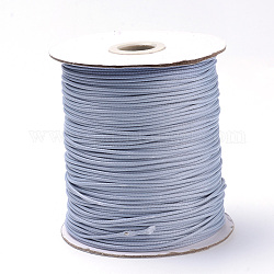 Cordes en polyester ciré coréen tressé, gris clair, 0.8mm, environ 87.48 yards (80 m)/rouleau