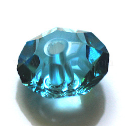 Abalorios de cristal austriaco de imitación, aaa grado, facetados, plano y redondo, cielo azul profundo, 8x4mm, agujero: 0.9~1 mm