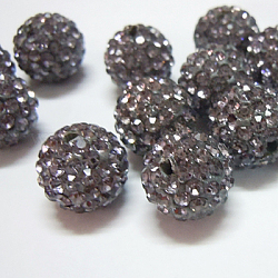 樹脂粘土ラインストーンビーズ  パヴェボールディスコビーズ  グレードA  ラウンド  PP 15  ブラックダイヤモンド  pp15（2.1~2.2mm）  10mm  穴：1.8~2mm