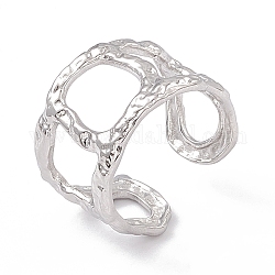 304 полые открытые кольца-манжеты из нержавеющей стали для женщин, цвет нержавеющей стали, внутренний диаметр: 17 мм