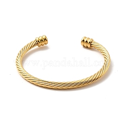 Ионное покрытие (ip) 304 скрученная веревка из нержавеющей стали с открытой манжетой, крутящий момент браслет для женщин, золотые, внутренний диаметр: 1-7/8 дюйм (4.9 см)