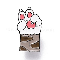 Plam for Win Enamel Pin, Cat Paw Shape Alloy Enamel Brooch for Backpack Clothes, Electrophoresis Black, Dark Gray, 26x18x10.5mm, Pin: 1mm.