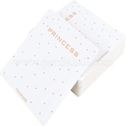 Fingerinspire 60pcsヘアクリップディスプレイカード長方形ボール紙かわいいヘアクリップカード（5.1x4.7インチ）  ガレージセールの小売りを表示するクリップパッキング用のクリーミーホワイト