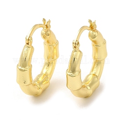 Rack Plating Brass Joint Hoop Earrings for Women, Lead Free & Cadmium Free, Real 18K Gold Plated, 28x25.5x5.5mm, Pin: 0.8mm