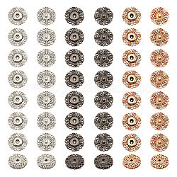 NBEADS 24 Sets Alloy Flower Snap Buttons, 3 Assorted Colors Vintage Metal Snap Closures Sew On Press Snap Button Fasteners for Jacket Jeans Leather Craft, 24.5mm
