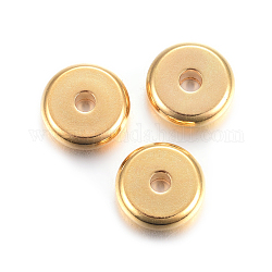 304 acciaio inossidabile perline distanziatore, rotondo e piatto, oro, 8x2.5mm, Foro: 1.8 mm