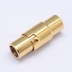 Колонка 304 фиксирующая трубка из нержавеющей стали магнитные застежки, ионное покрытие (ip), золотые, 18x6.5 мм, отверстие : 4 мм