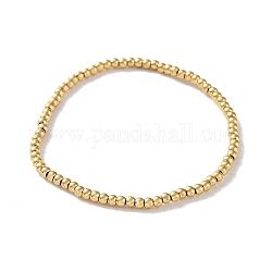 316 bracciale elasticizzato con perline rotonde in acciaio inossidabile chirurgico, oro, diametro interno: 2 pollice (5.2 cm), larghezza: 3 mm