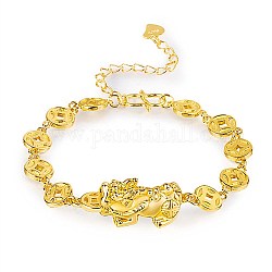 Браслеты из латуни pi xiu link для женщин, счастливый браслет фэн-шуй, золотые, 5-1/2 дюйм (14 см)