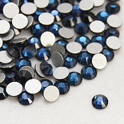 Glass Flat Back Rhinestone, Grade A, Back Plated, Faceted, Half Round, Montana, SS10, 2.7~2.8mm, 1440pcs/bag