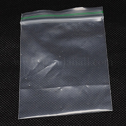 プラスチックジップロックバッグ  再封可能な包装袋  グリーントップシール厚い袋  セルフシールバッグ  長方形  透明  7x5cm  片側の厚さ：2.5ミル（0.065mm）  100個/袋