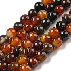 Natural Agate Bead Strands, Dyed, Round, 6mm, Hole: 1mm, about 62~64pcs/strand, 14.76~14.96 inch(37.5~38cm)