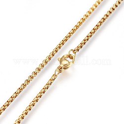 304 in acciaio inossidabile collane a catena rolo, con chiusure moschettone, oro, 23.6 pollice (60 cm)