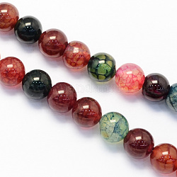 Runden natürlichen Achat Perlen Stränge, gefärbt, 8 mm, Bohrung: 1.5 mm, ca. 48 Stk. / Strang, 15.1 Zoll