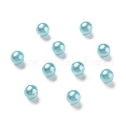 Абс пластмасса имитация жемчужина круглые бусины, окрашенные, без отверстия , голубой, 8 мм