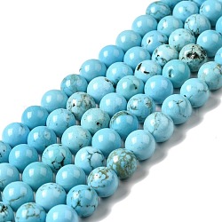 Brins de perles de magnésite naturelle teintes et chauffées, ronde, 10mm, Trou: 1mm, Environ 38 pcs/chapelet, 15.16 pouce (38.5 cm)