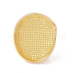 Componentes de anillos de dedo de latón ajustable, fornituras de base de anillo de almohadilla ovalada, sin plomo y cadmio, dorado, tamaño de EE. UU. 9 1/4 ~ tamaño de EE. UU. 12 3/4 (19~22 mm), 2~18mm, Bandeja: 20.7x25.5 mm de diámetro interior