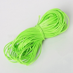 Вощеный шнур полиэстера, круглые, зеленый желтый, 1 мм, 15 м / пачка