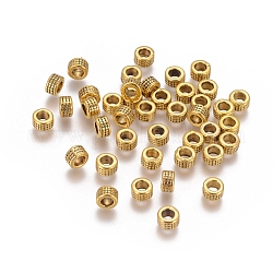 Tibetan Style Beads, Antique Golden Color, Lead Free & Cadmium Free, Column, Size: about 5mm in diameter, 3mm long, hole: 3mm