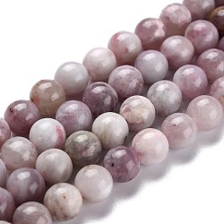 Natural Plum Blossom Tourmaline Beads Strands, Round, 8.5mm, Hole: 1mm, about 47pcs/strand, 15.43''(39.2cm)