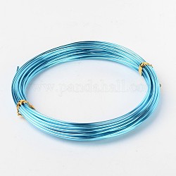 Round Aluminum Craft Wire, for DIY Arts and Craft Projects, Deep Sky Blue, 1.5mm, 6m/roll
