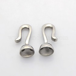 304 Stainless Steel Cord Ends, End Caps, Stainless Steel Color, 20x9x8mm, Inner Diameter: 7mm