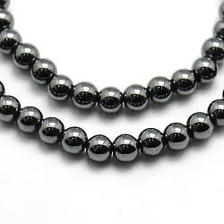 Grade AAA Magnetic Synthetic Hematite Round Bead Strands, 8mm, Hole: 0.8mm, about 50pcs/strand, 16 inch