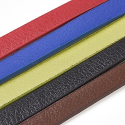Flat Imitation Leather Cords, Mixed Color, 9.5x2mm, about 1.09 yards(1m)/strand