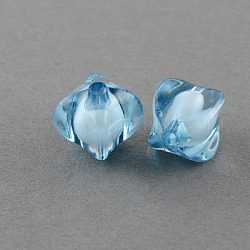 Transparent Acrylic Beads, Bead in Bead, Rhombus, Sky Blue, 16x19x19mm, Hole: 3mm, about 320pcs/500g