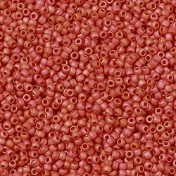 Toho perles de rocaille rondes, Perles de rocaille japonais, (410f) arc-en-ciel opaque orange mat, 11/0, 2.2mm, Trou: 0.8mm, environ 5555 pcs/50 g