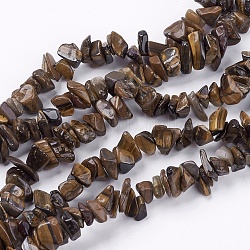 Tigre de pierre d'oeil chapelets de perles, puce, 4~10x4~6x2~4mm, Trou: 1mm, Environ 210 pcs/chapelet, 35.4 pouce