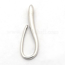 Brass Earring Hooks Findings for Dangling Charms Pendants, Platinum, 27x8x2mm, Hole: 1mm, Pin: 0.7mm